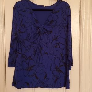 Apt 9 Royal Blue Floral Blouse